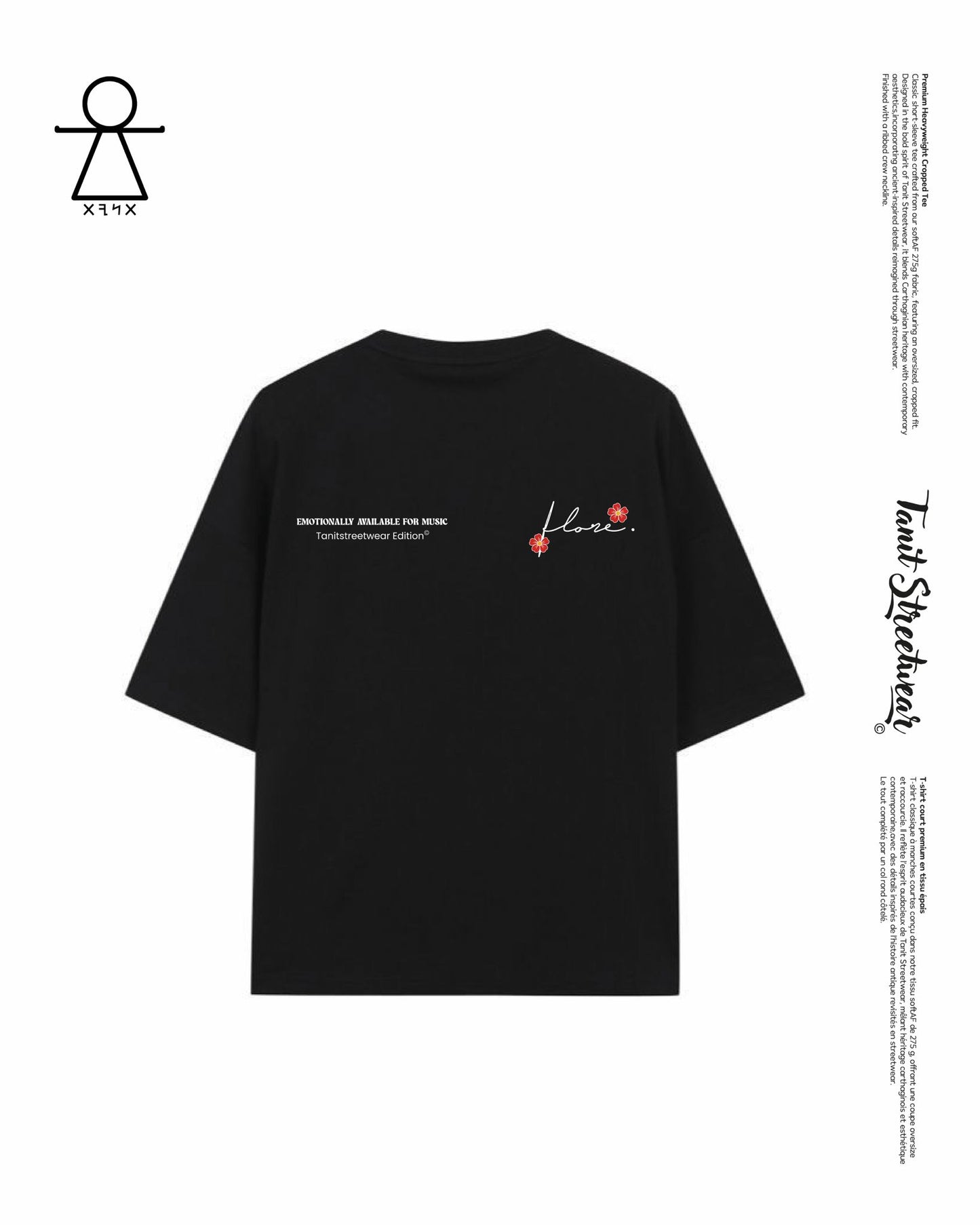 Cropped Black Tee – Flore x Tanit 🌺 Exclusive collab 🌺