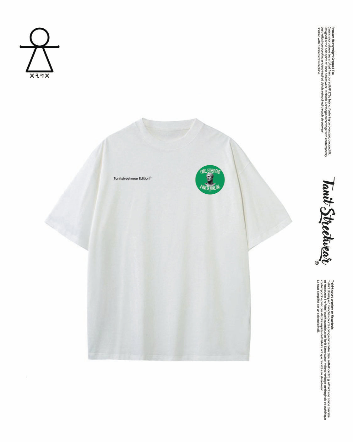 Tanitstreetwear® Cropped Oversized White T-Shirt – Edition Hannibal