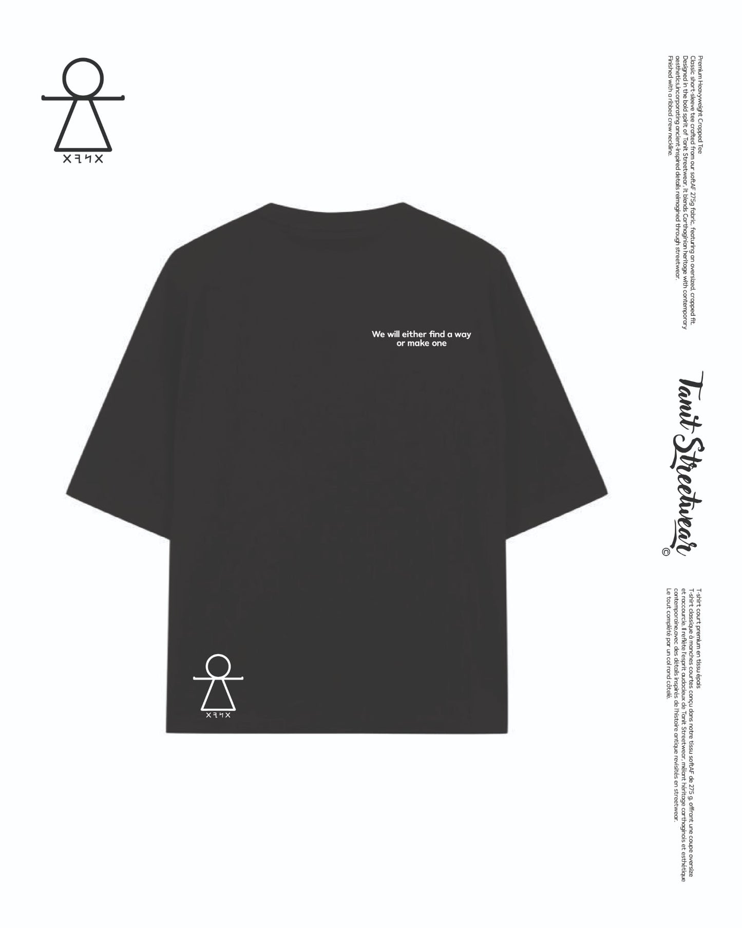 Premium Heavyweight Cropped Black Tee Hannibal