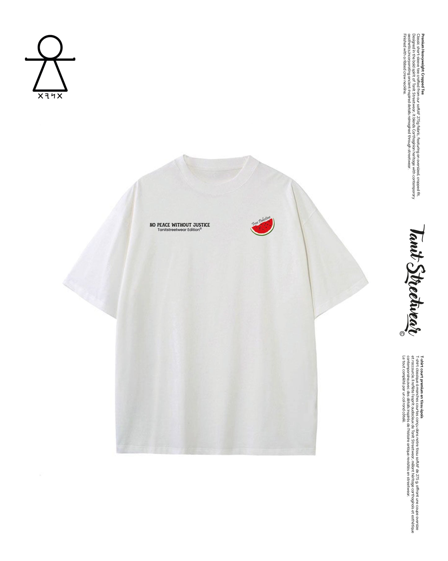 Premium Heavyweight Cropped White Watermelon Tee