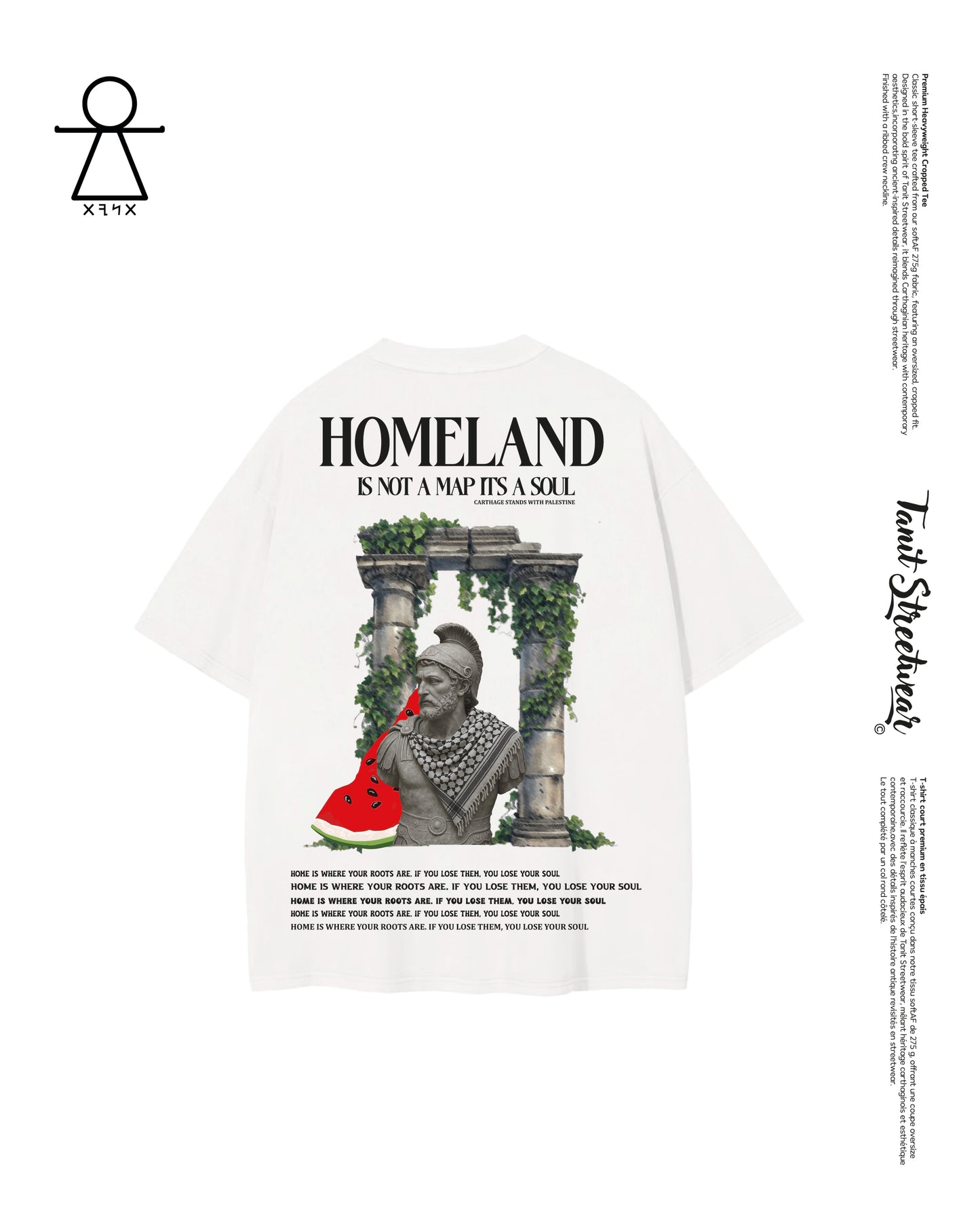 Premium Heavyweight Cropped White Watermelon Tee