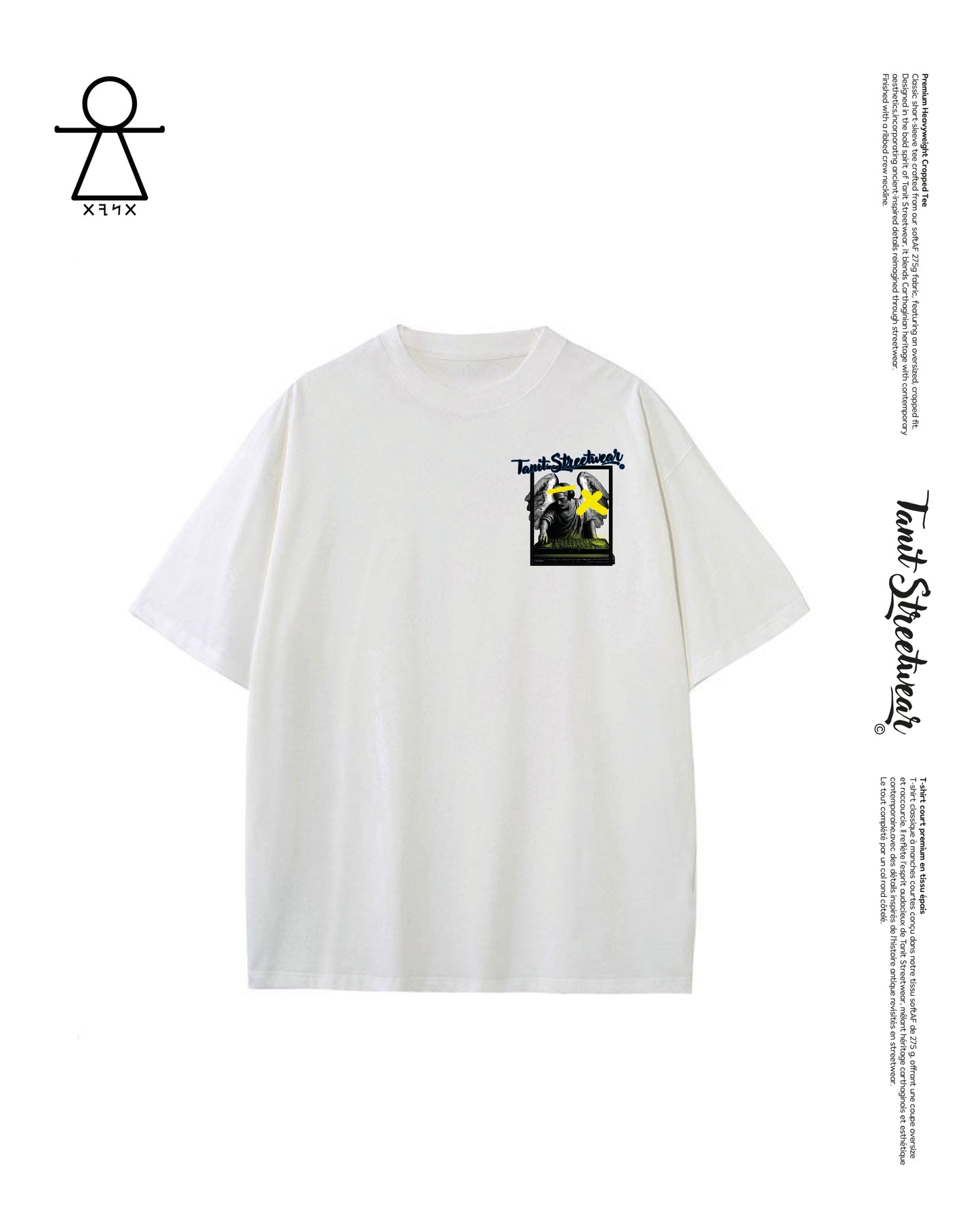 Premium Heavyweight Cropped White Tee Hannibal Grooves