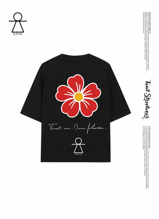 Cropped Black Tee – Flore x Tanit 🌺 Exclusive collab 🌺
