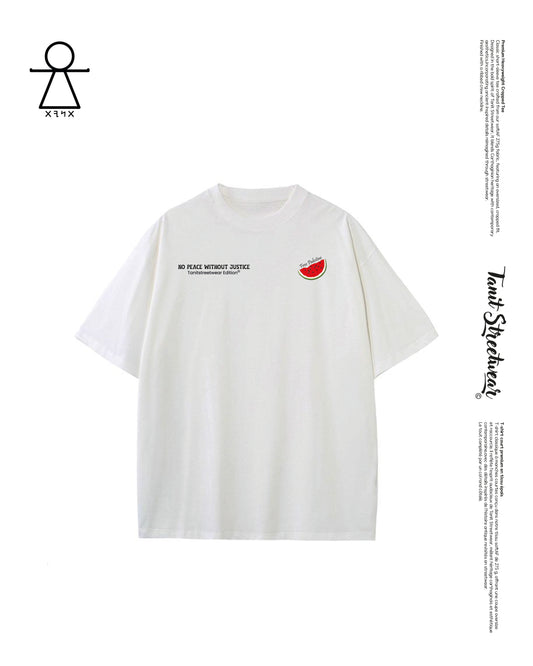 Premium Heavyweight Cropped White Watermelon Tee